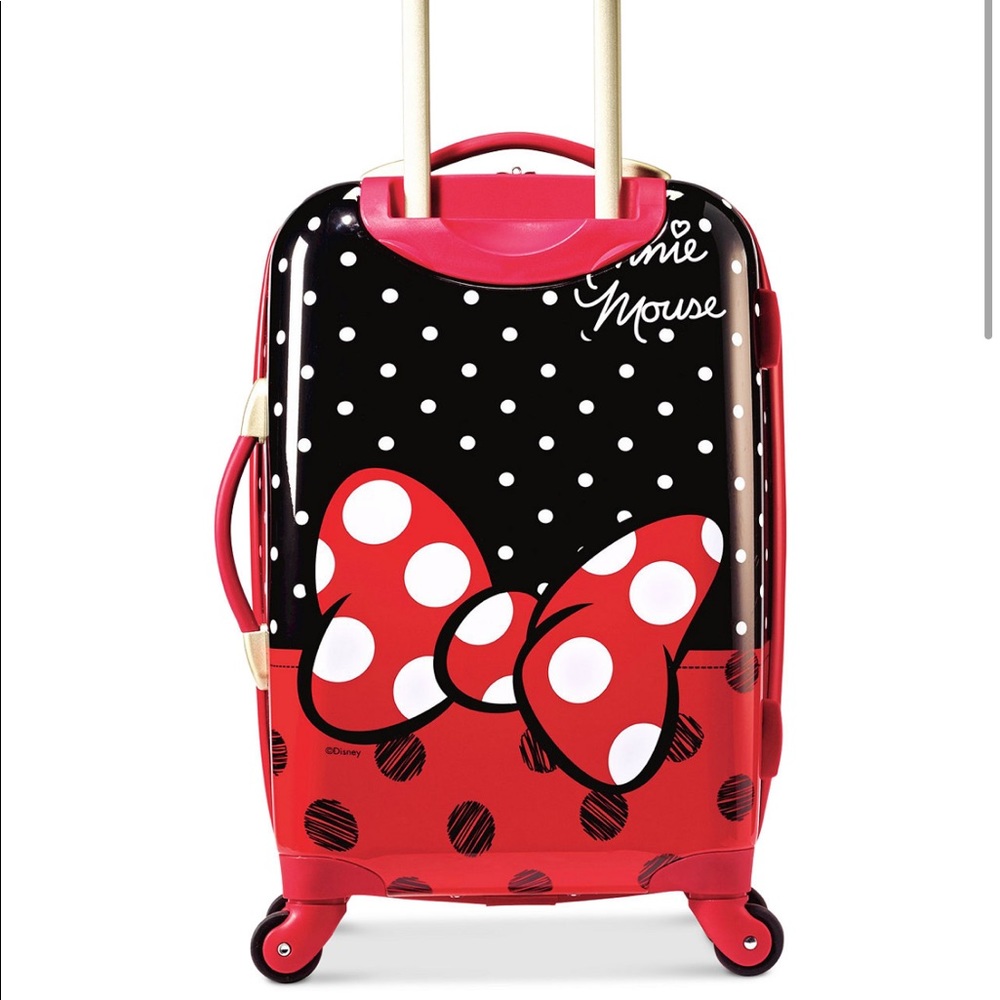 Disney Minnie Mouse Red Bow Hard side Carry-on Spinner Suitcase